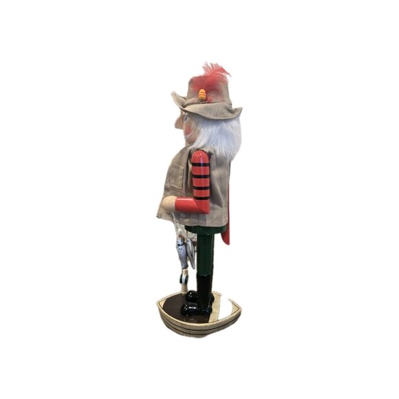 New Man Cave Fly Fisherman Christmas Holiday Nutcracker Room Decor Gift 14" Tall - Picture 2 of 3